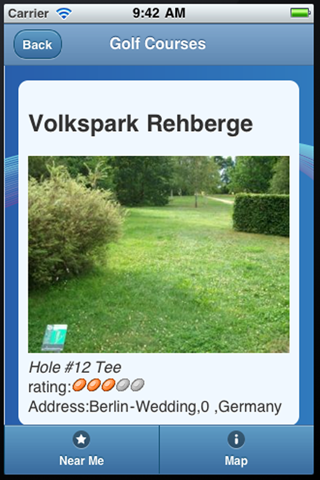 Golf Courses app - náhled