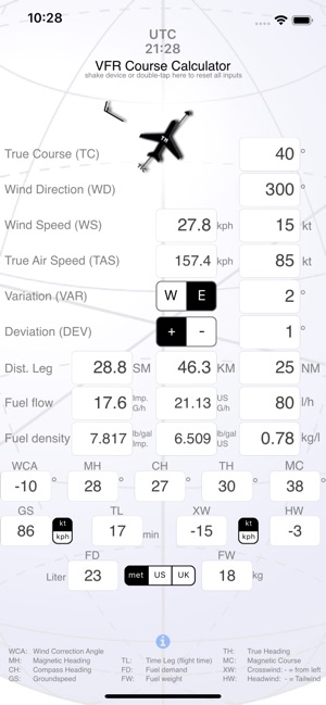 VFR Course Calculator