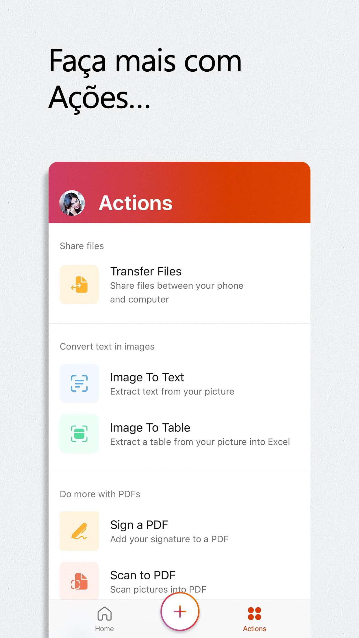 Screenshot do app Microsoft Office