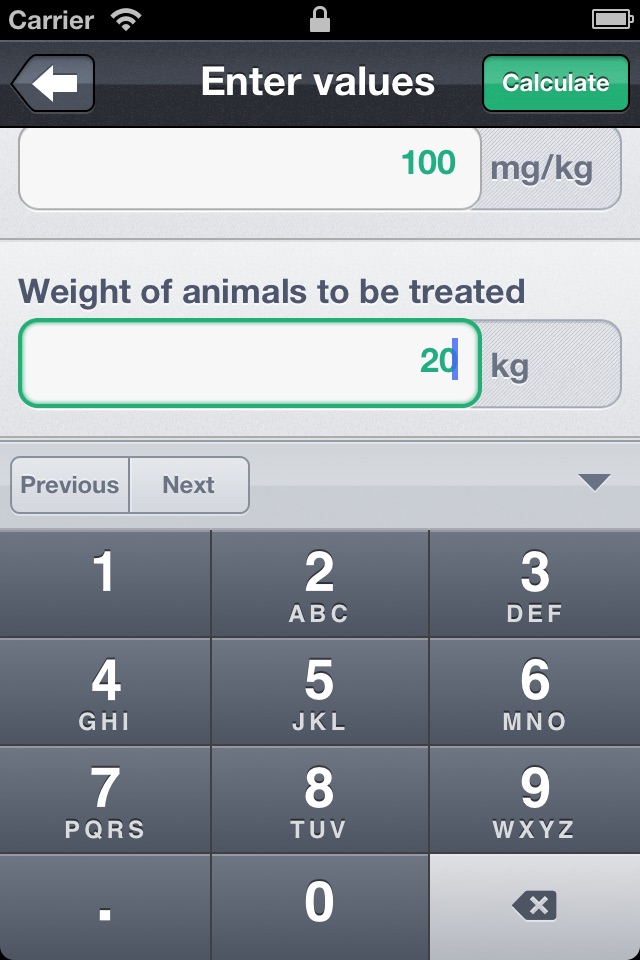 Huvepharma Dose Calculator screenshot 3