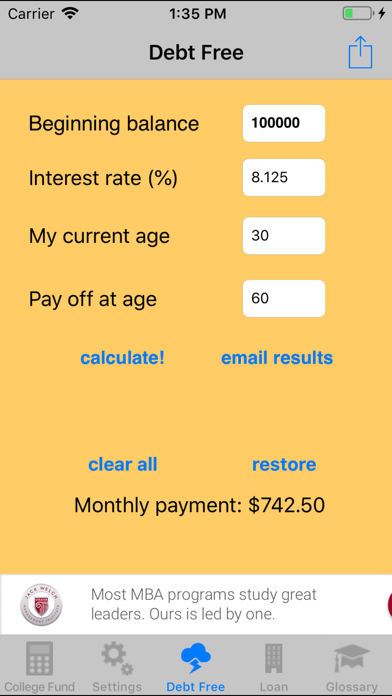 How to cancel & delete collegeFund ~college loan calc from iphone & ipad 2