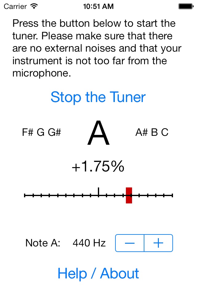 Chromatic Instrument Tuner screenshot 3