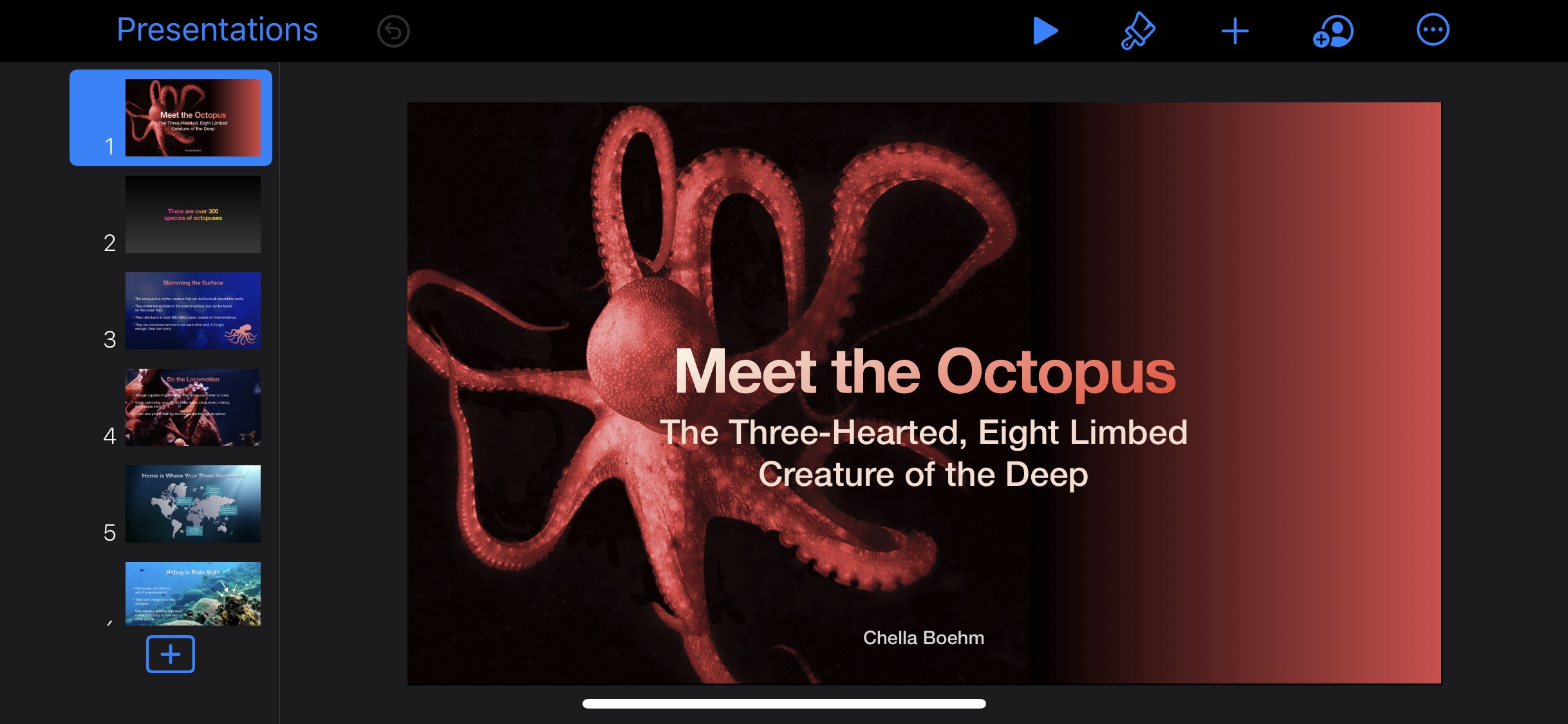 Screenshot do app Keynote