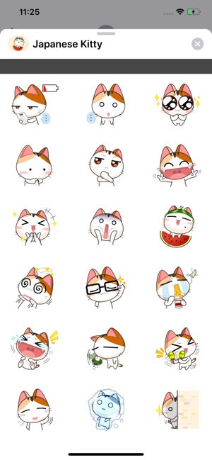 Japanese Kitty stickers pack