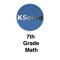 KSolve Math for 7th Grade is for learning and testing various topics in Pre-Algebra, Geometry and Algebra-1 for 7th grade students