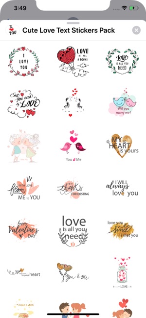 Cute Love Text Stickers Pack(圖1)-速報App