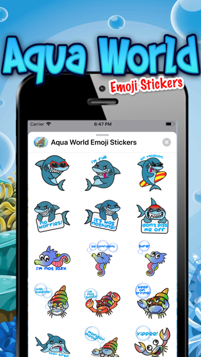 Aqua World Emoji Stickers screenshot 3