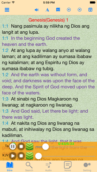 How to cancel & delete Ang Biblia Filipino Tagalog-English Audio Bible from iphone & ipad 1