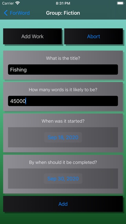 ForWord: Word Count Tracker