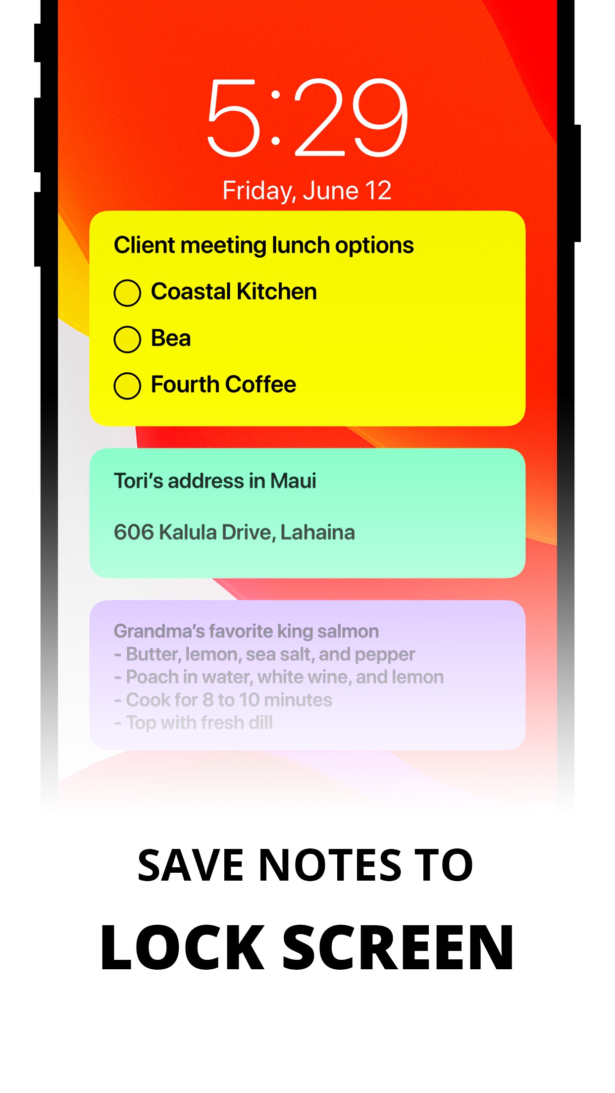 Screenshot do app Sticky Notes Widget