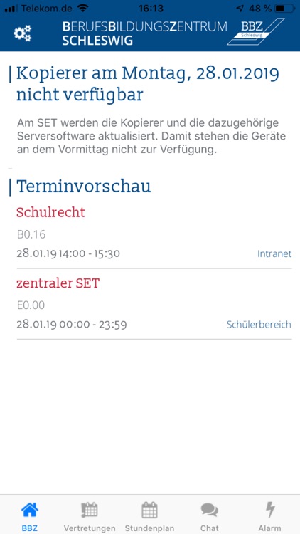 BBZ Schleswig Intranet