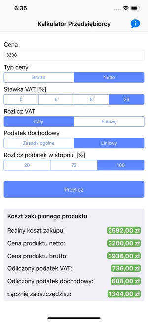 Kalkulator Przedsiębiorcy(圖2)-速報App