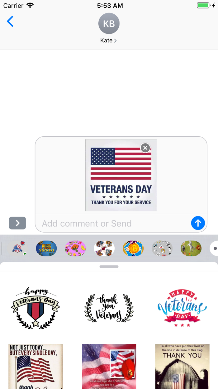 Veterans Day Wishes Stickers