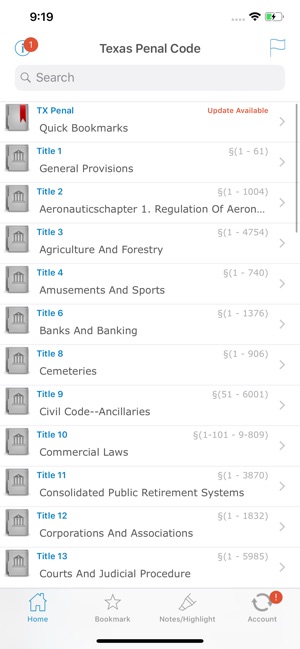 TX Penal Code, Titles & Laws