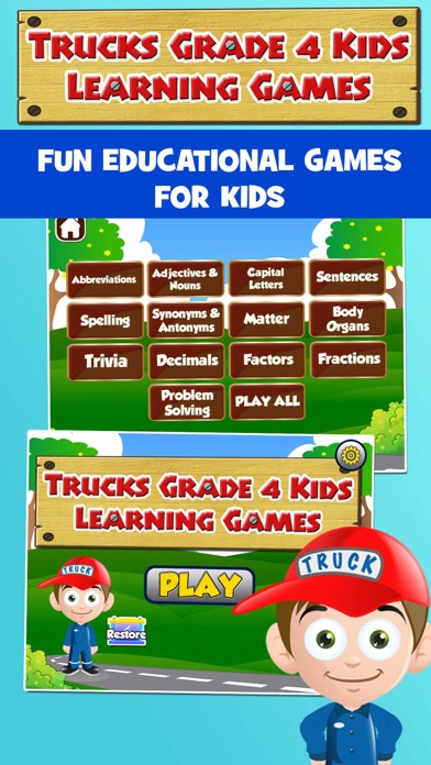 How to cancel & delete Kids Trucks Fourth Grade Games from iphone & ipad 1