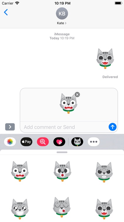 Gray Cat Bun Sticker