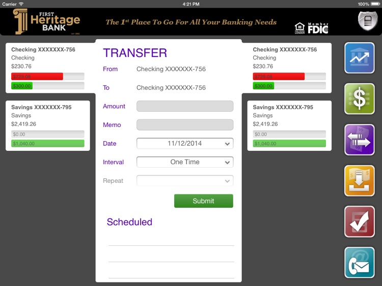 First Heritage Bank for iPad