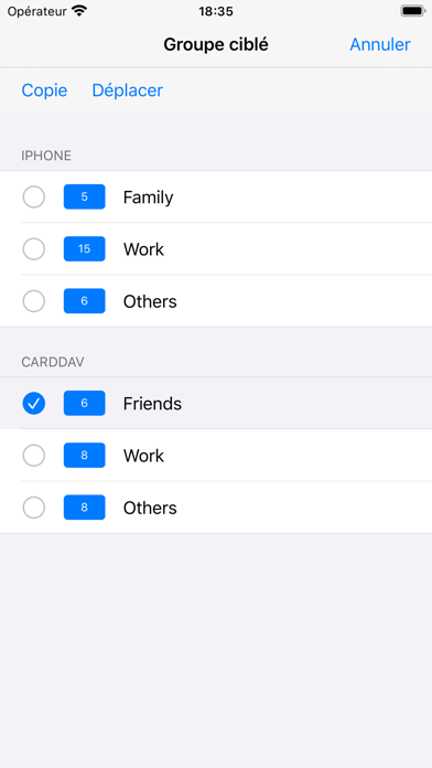 iContacts+: Contacts de groupe iContacts+: Contacts de groupe