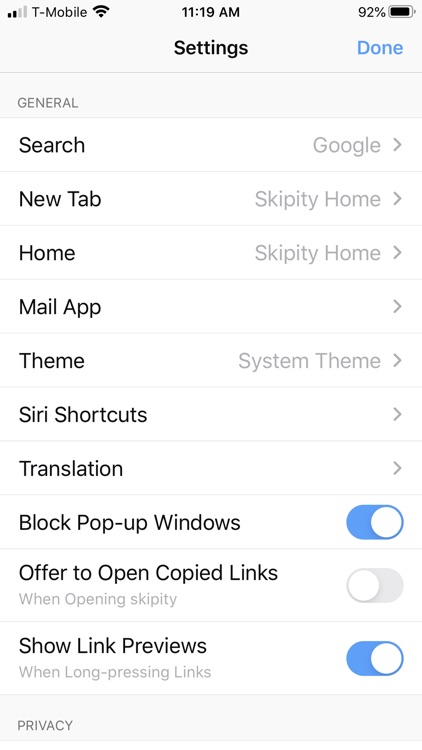 Skipity Web Browser