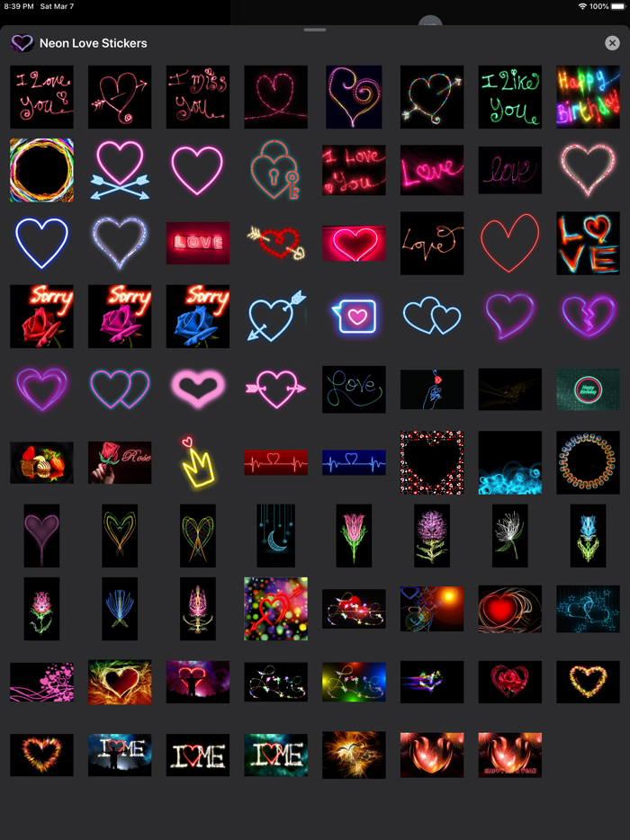 Love Heart Neon Stickers