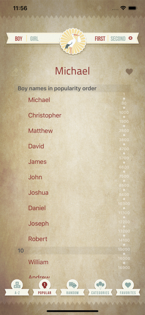 ‎Namy - baby names Screenshot