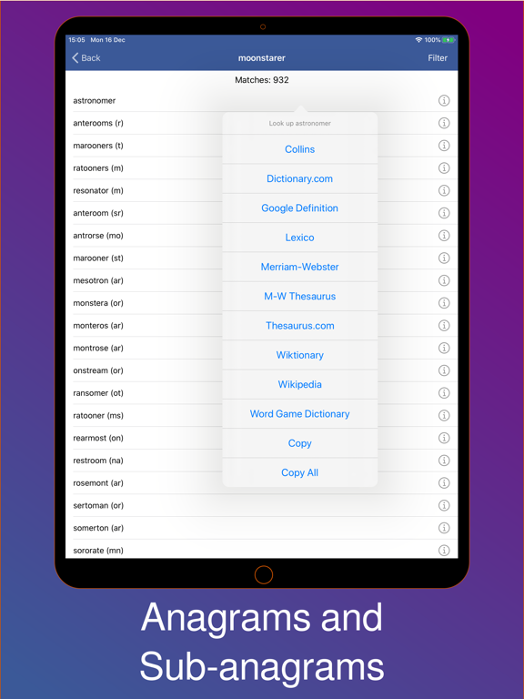 Anagram Solver - Word Finder and Crossword Solver screenshot