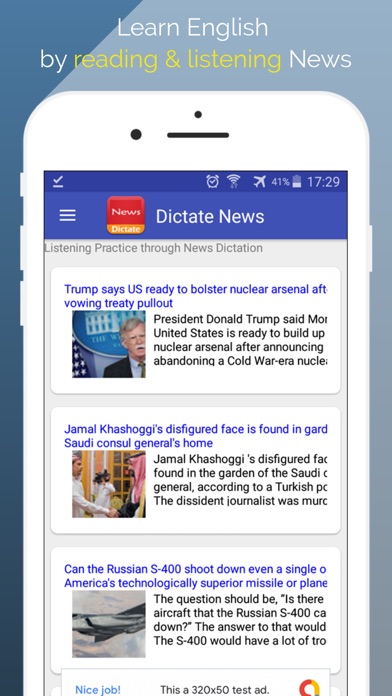 How to cancel & delete Dictate News - Learn English from iphone & ipad 1