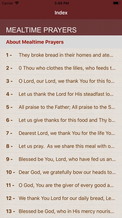 Mealtime Prayers