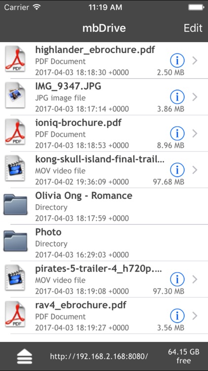 mbDrive - WiFi flash disk