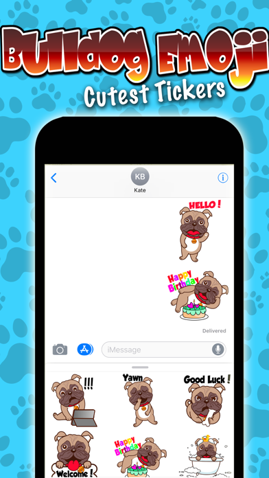 Bulldog Emoji Cutest Stickers screenshot 2