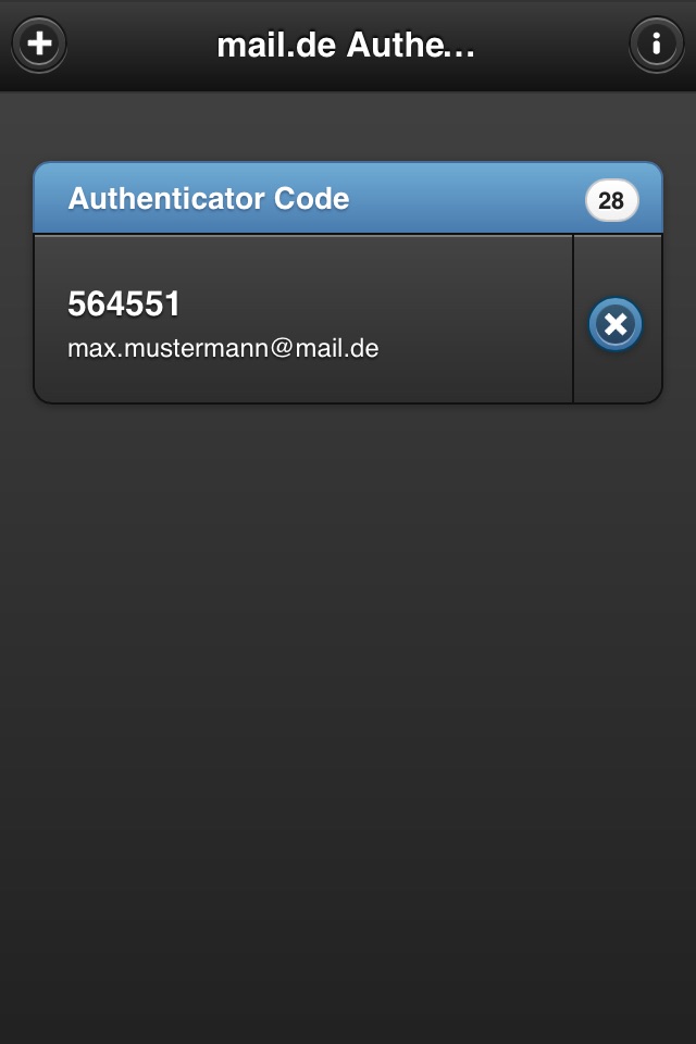 mail.de Authenticator screenshot 2