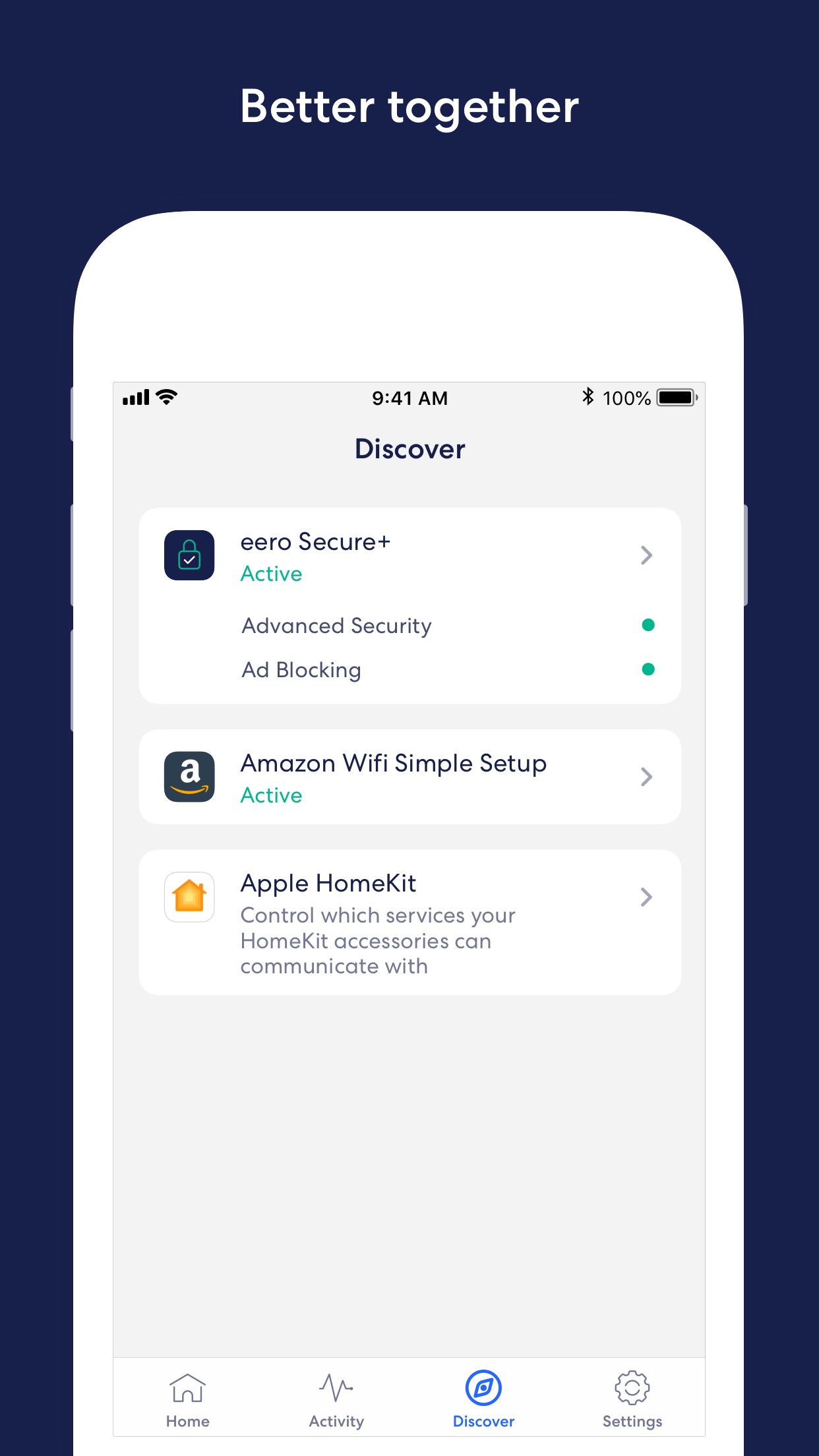 Screenshot do app eero home WiFi system