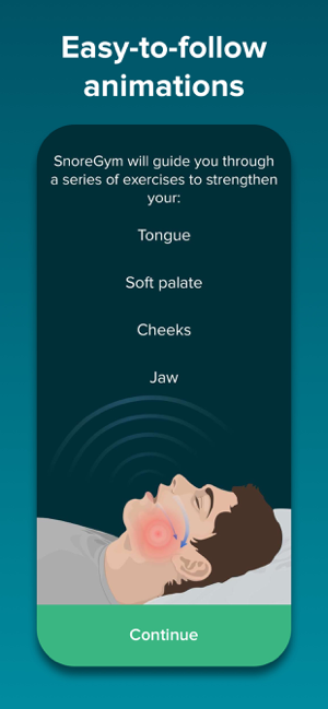 SnoreGym: Snímek obrazovky pro snížení chrápání