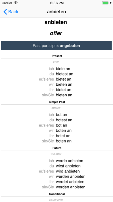 German Verb Blitz screenshot 3