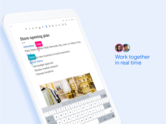 iPad Image of Google Docs: Sync, Edit, Share