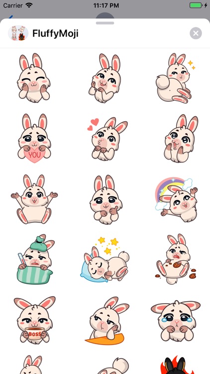 FluffyMoji - Bunny Stickers