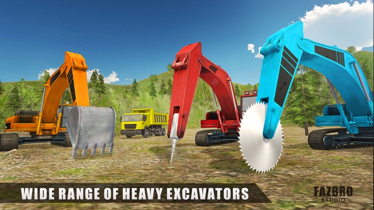 Heavy Excavator Rock Mining 3D