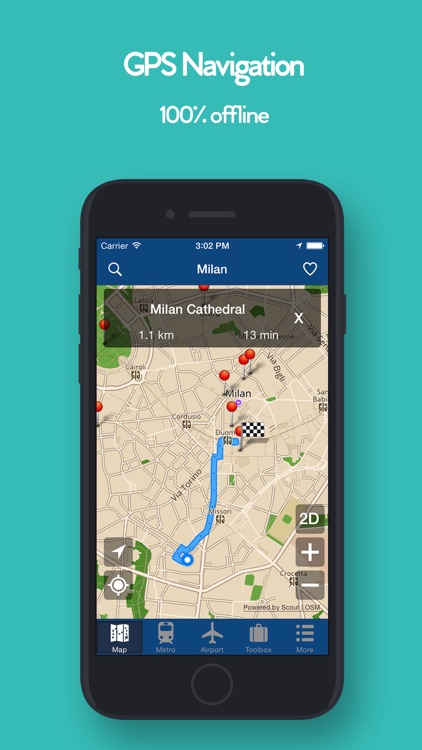 Milan Offline Map, Metro