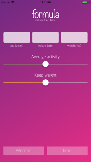 Formula: Calorie Calculator