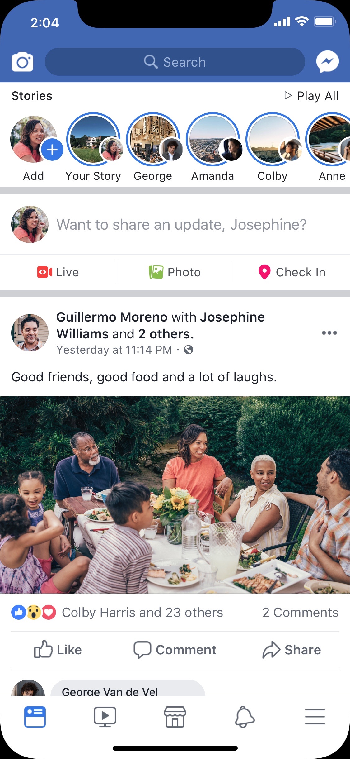 Screenshot do app Facebook