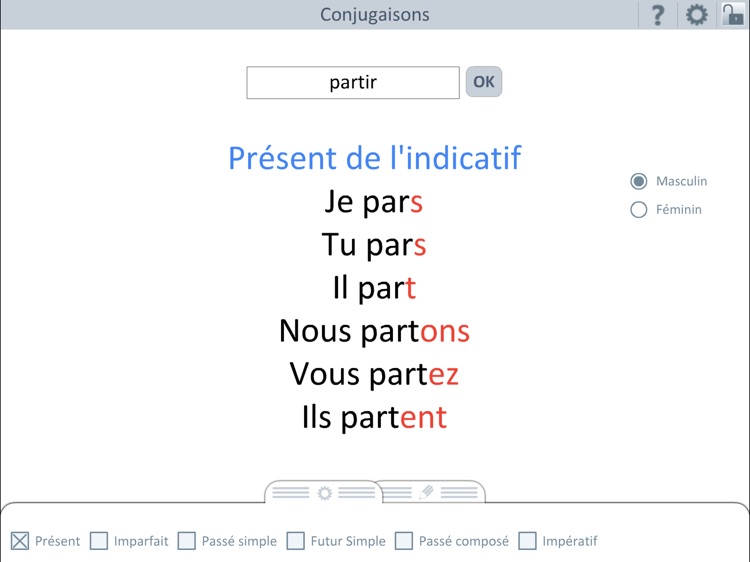 Outils école : Conjugaisons