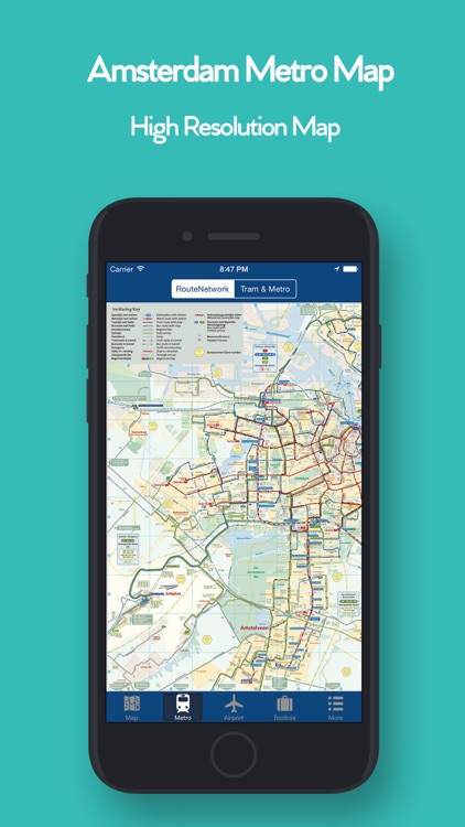 Amsterdam Offline Map, Metro