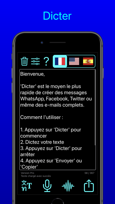 Dicter Pro - Parole en texte Dicter Pro - Parole en texte