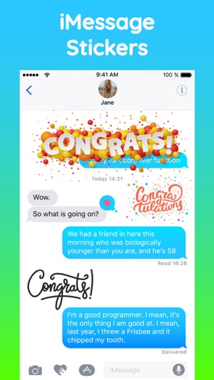 Congrats Text Stickers Pack