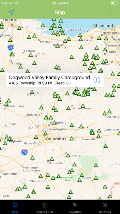 Ohio – Camping & RV spots
