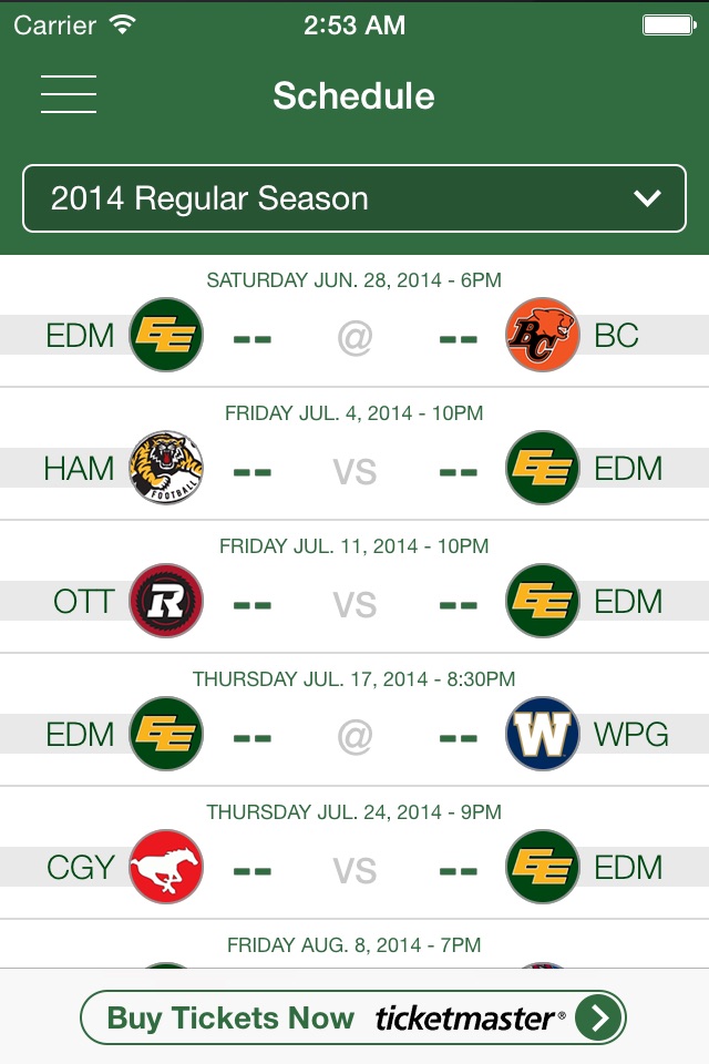 Edmonton Elks screenshot 4