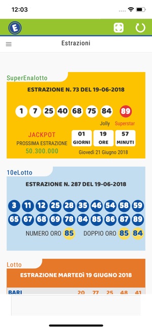 Estrazioni Lotto SuperEnalotto