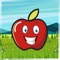 In the game, there is a bouncing apple in the forest