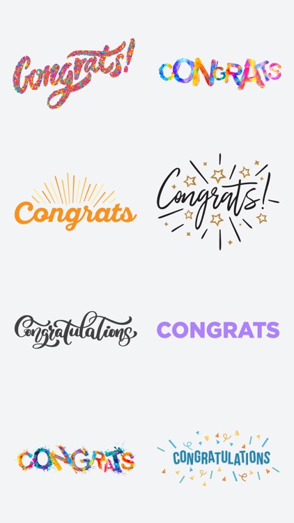 Congrats Text Stickers Pack IM