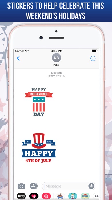 July 4th Stickers For iMessage screenshot 3